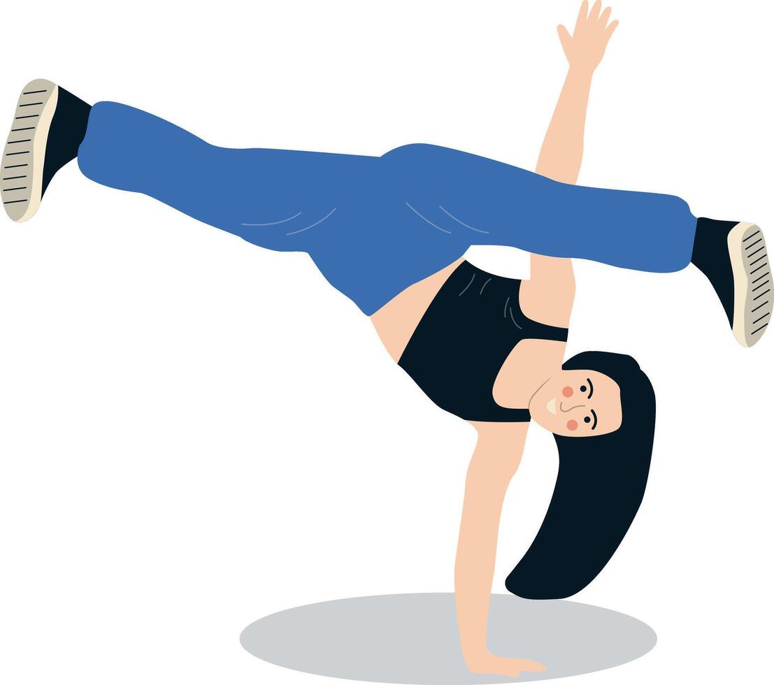 Breakdance Woman Character. vector