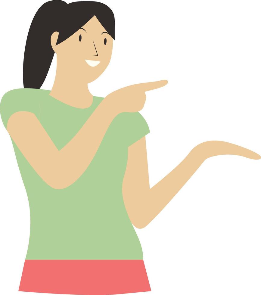 Excited Women Character Isolated on White Background. vector