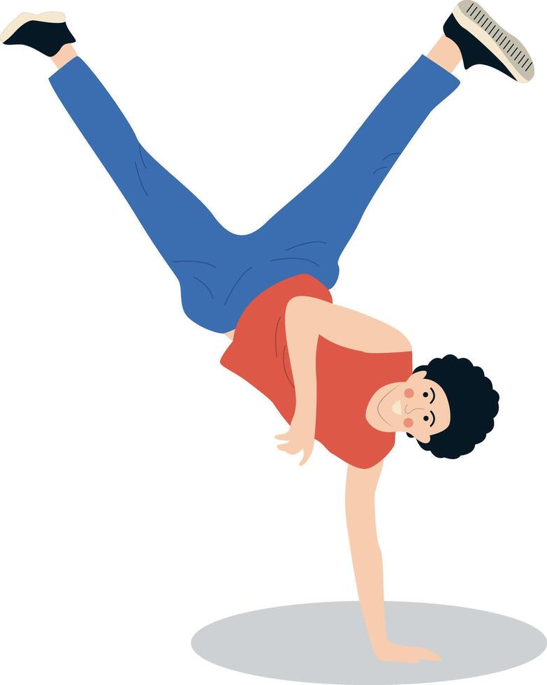 Breakdance Man Character in Flat Design vector