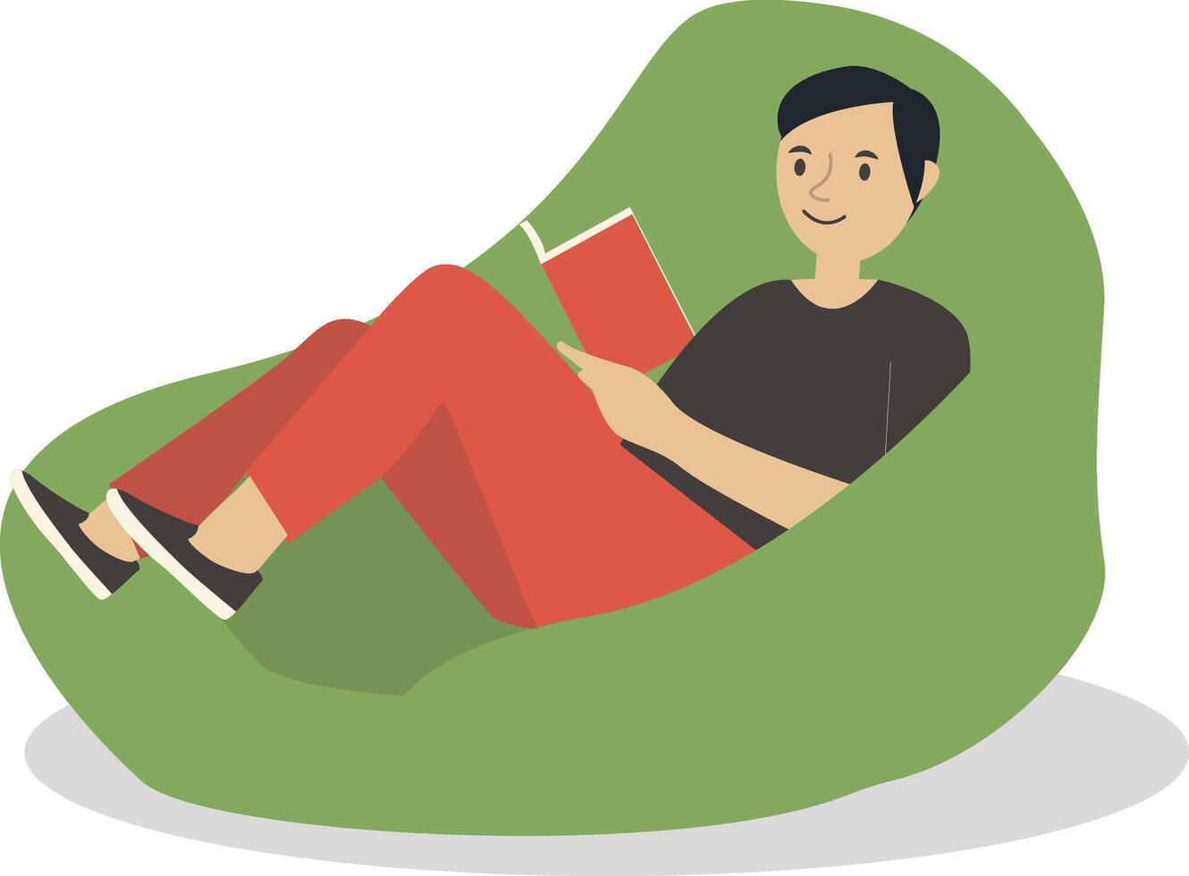 Illustration of Male Reading Book vector