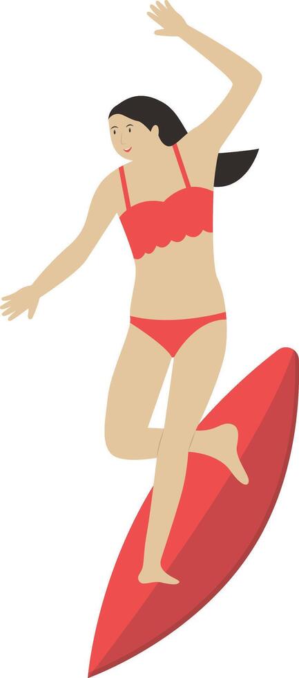 Surfing Women Illustration vector