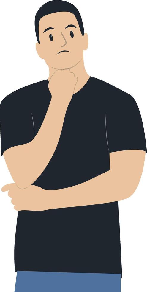Confused Men Character Isolated on White Background vector