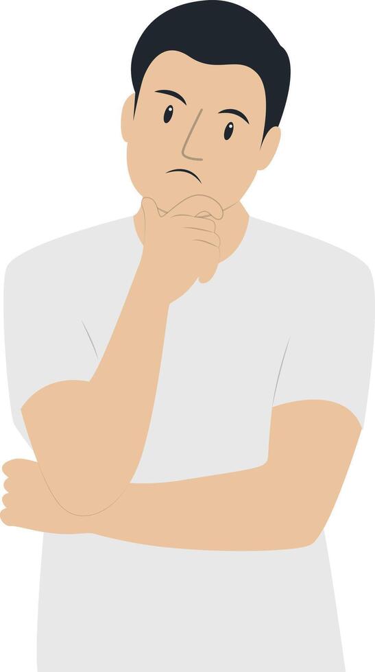 Confused Men Character in Flat Design vector