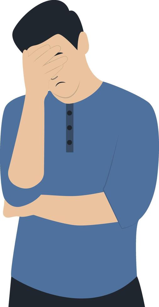 Confused Men Character in Cartoon Design vector