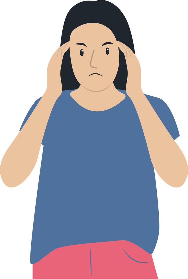 Confused Woman Character vector