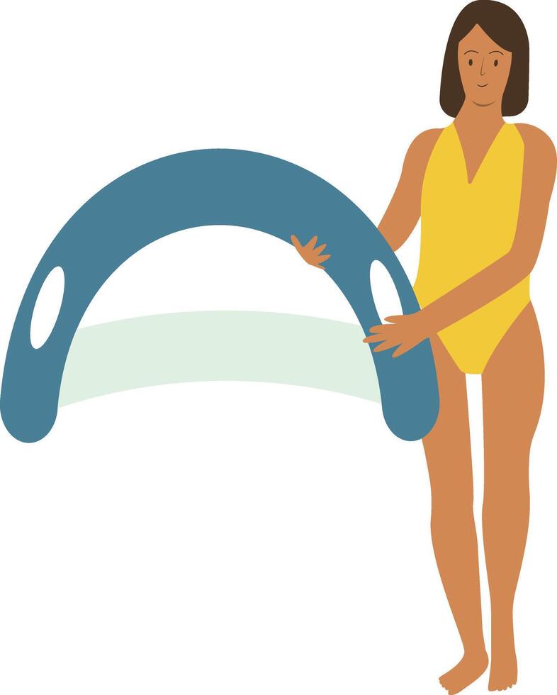 Illustration of Beach Woman with Flat Design. vector