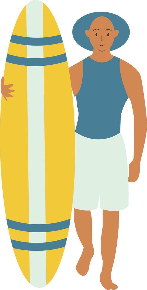 Illustration of Man Vacation at the Beach Isolated on White Background vector
