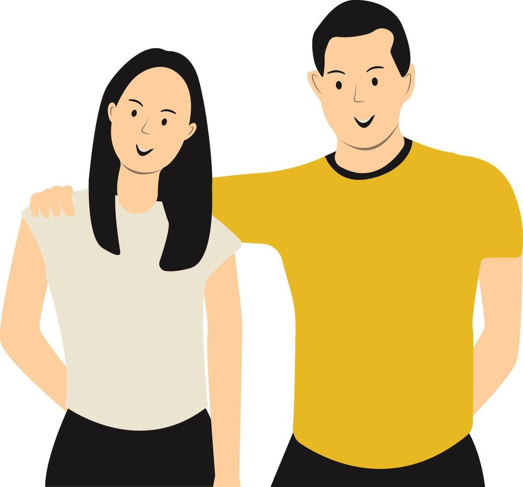Woman and Man Friendship Character. vector