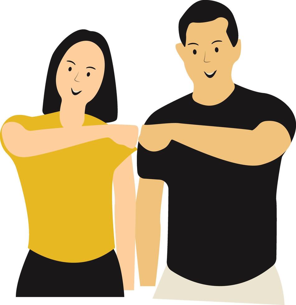 Woman and Man Friendship Character with Flat Design vector