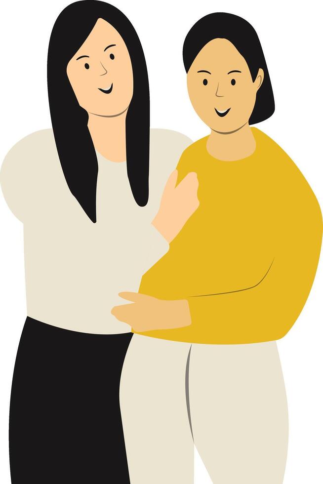 Woman Friendship Character. vector