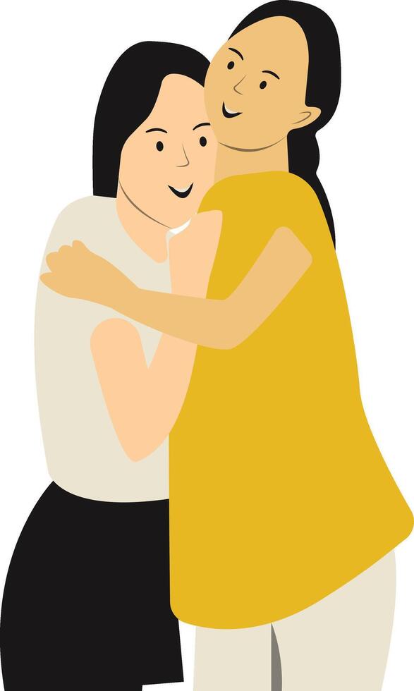 Woman Friendship Character in Flat Design vector