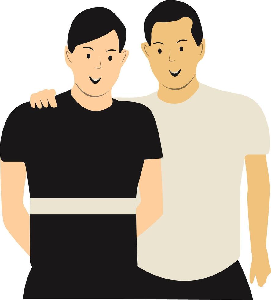 Man Friendship Character on White Background vector