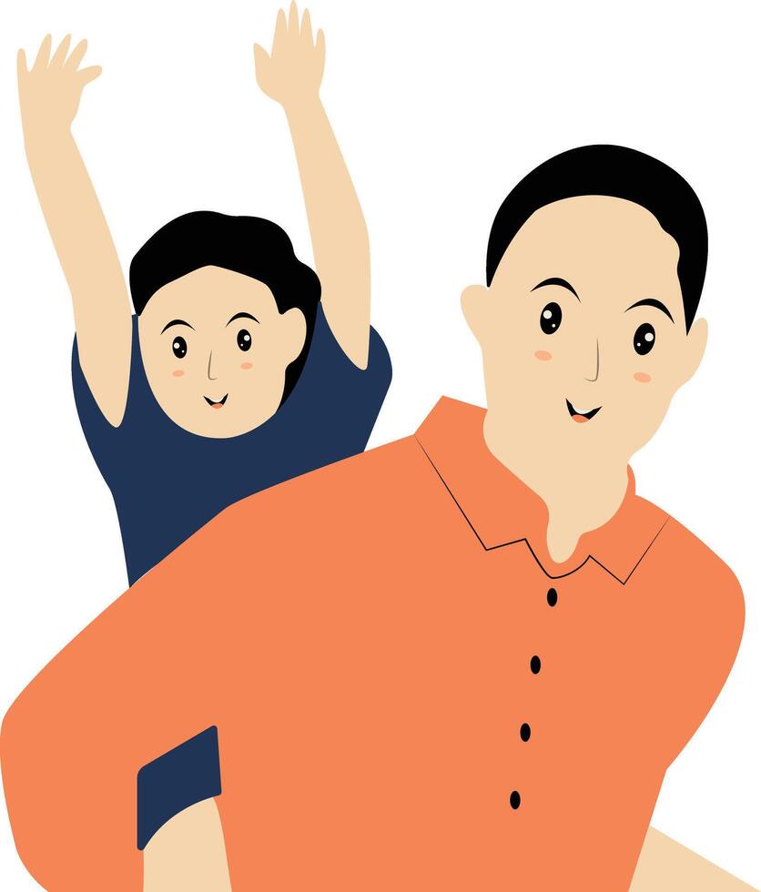 Father and Son Illustration in Flat Design vector