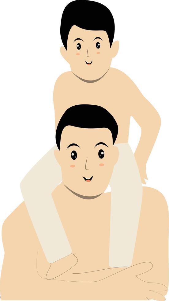 Father and Son Illustration vector