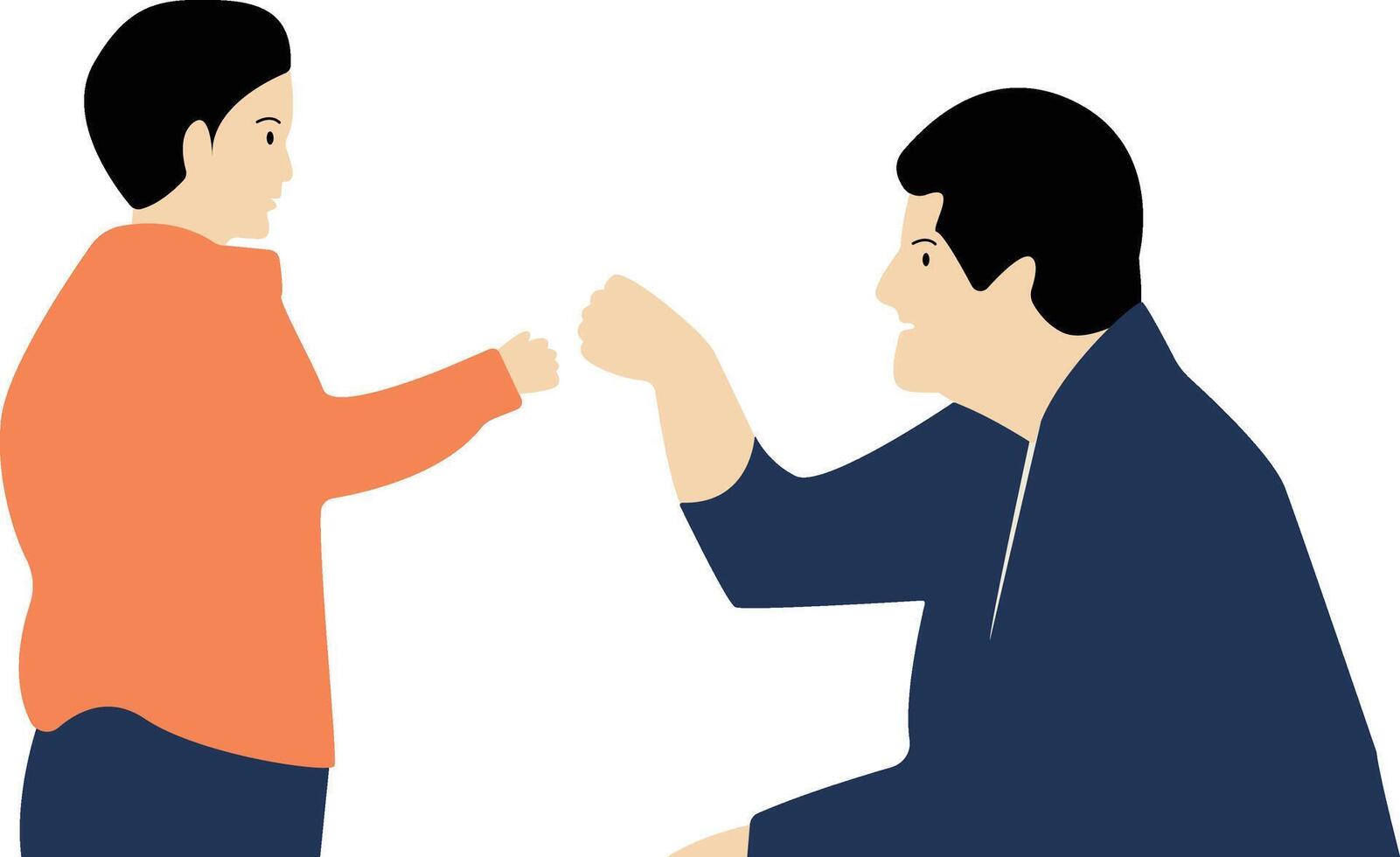 Father and Son Illustration on White Background. vector