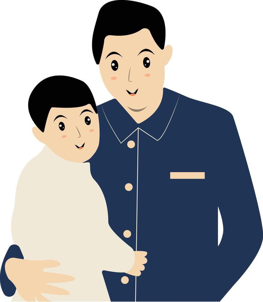 Father and Son Illustration. vector