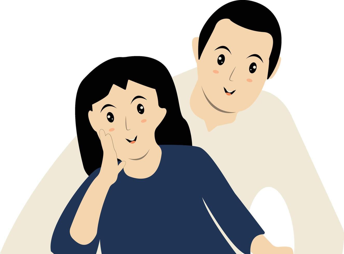Happy Father with Son Illustration on White Background vector