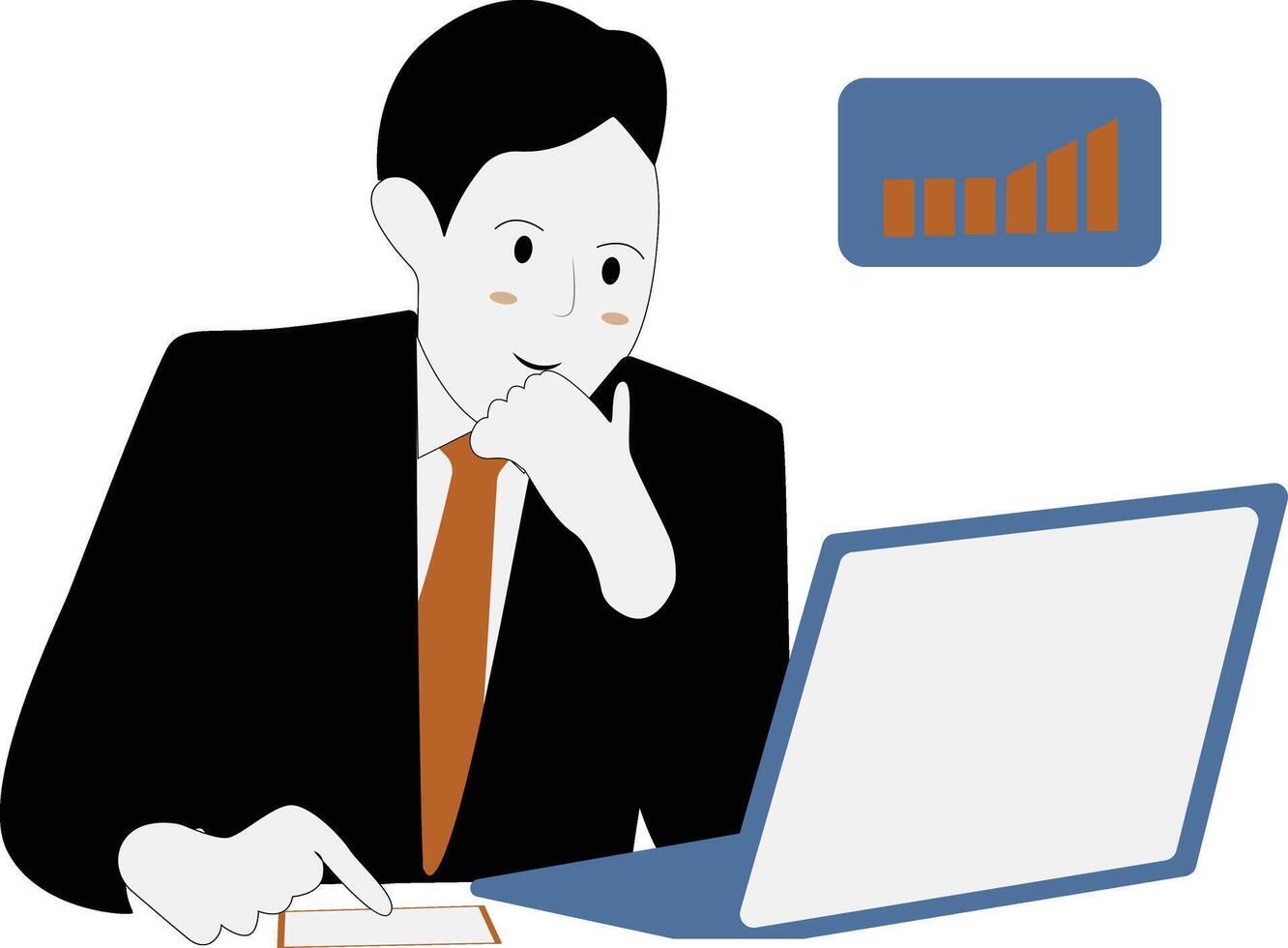 Hand Drawn Businessman Illustration on White Background vector