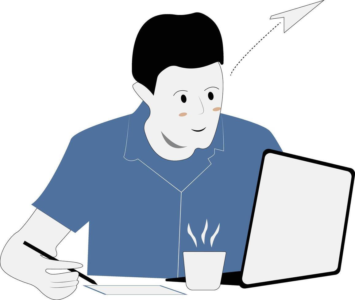 Businessman Illustration in Flat Design. vector