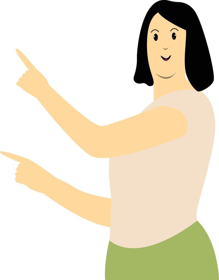 Excited and Cheerful Woman Character vector