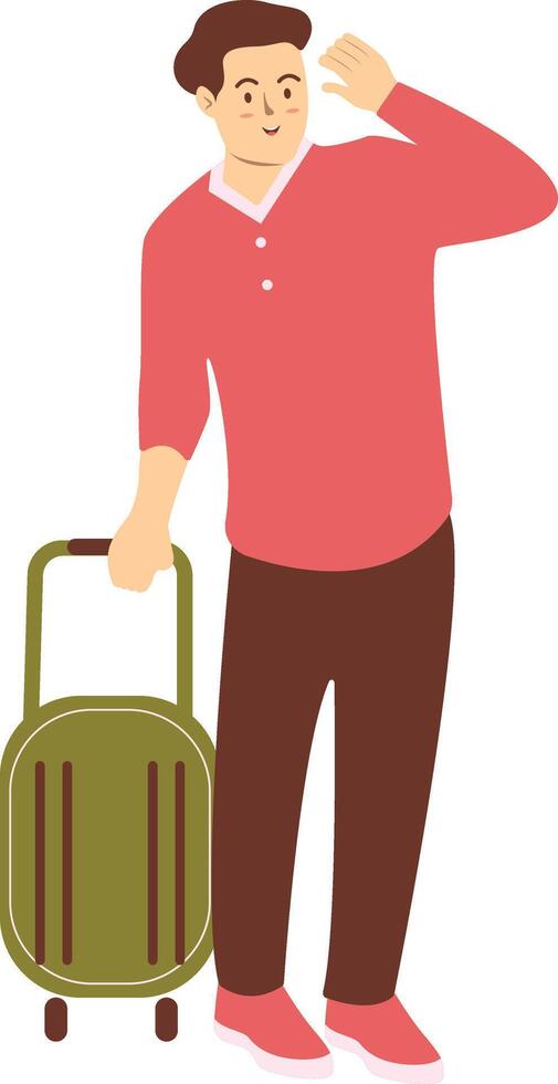 Traveler Male Character with Cartoon Design vector