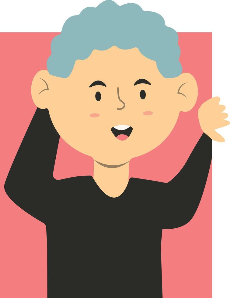 Peeping Boy Character on White Background vector