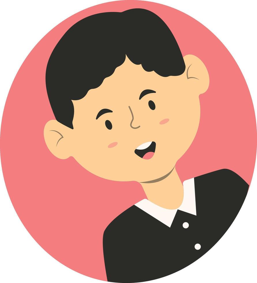 Peeping Boy Children Character in Flat Design. vector