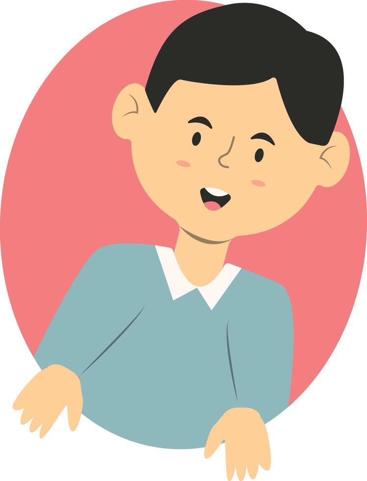 Peeping Boy Children Character in Flat Design vector