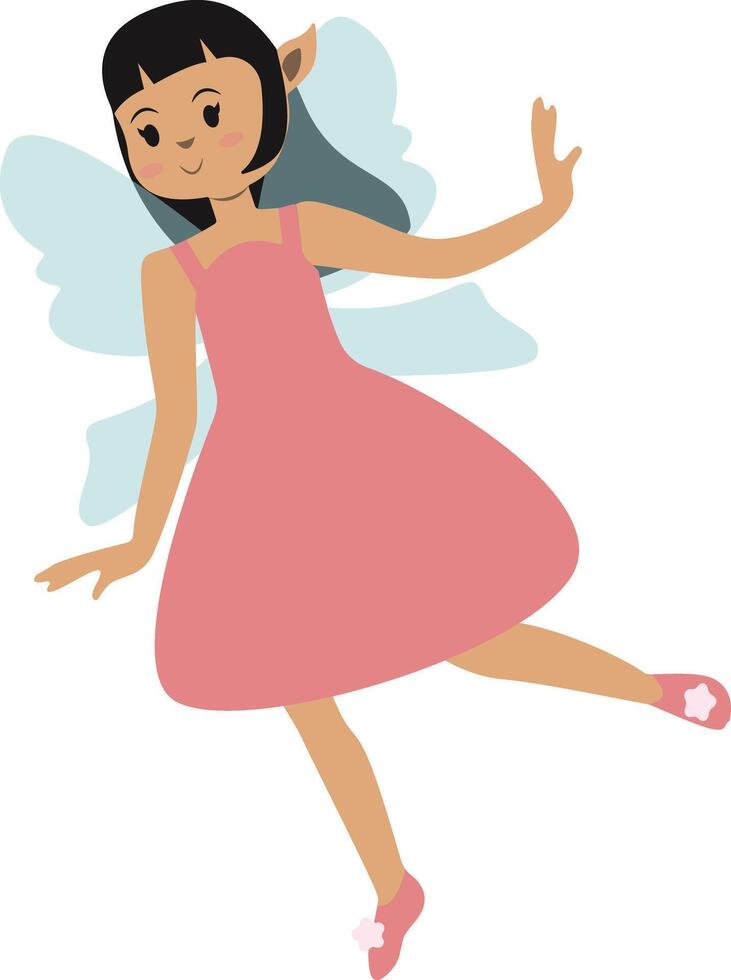 Little Lady Fairy Illustration on White Background vector