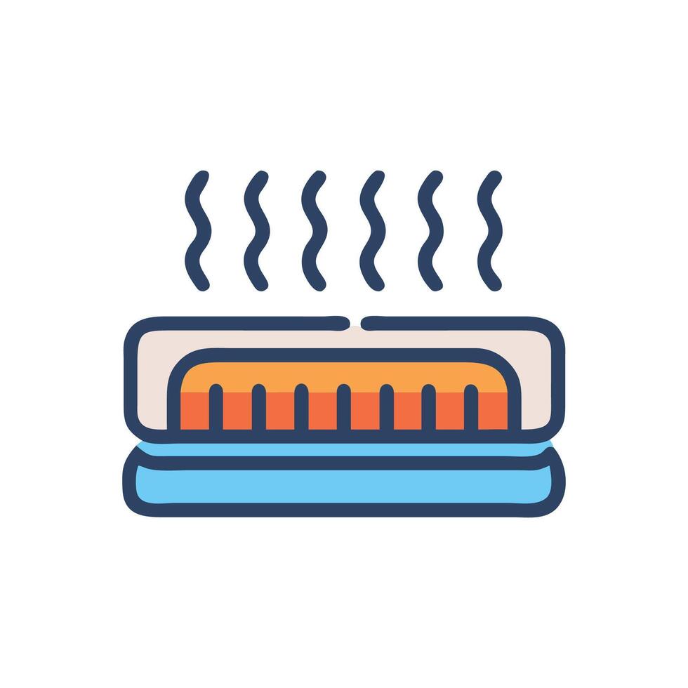Comfortable Heated Mattress Icon Design vector