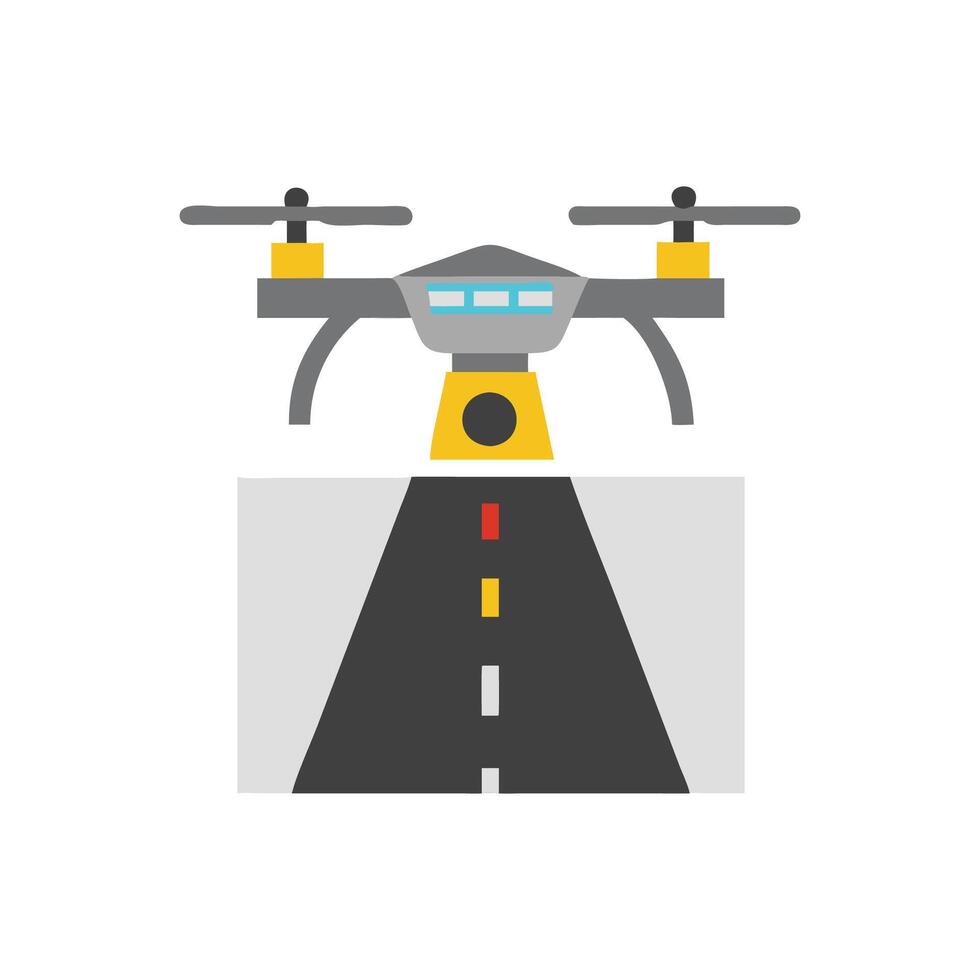 Advanced Highway Surveillance Drone Icon vector