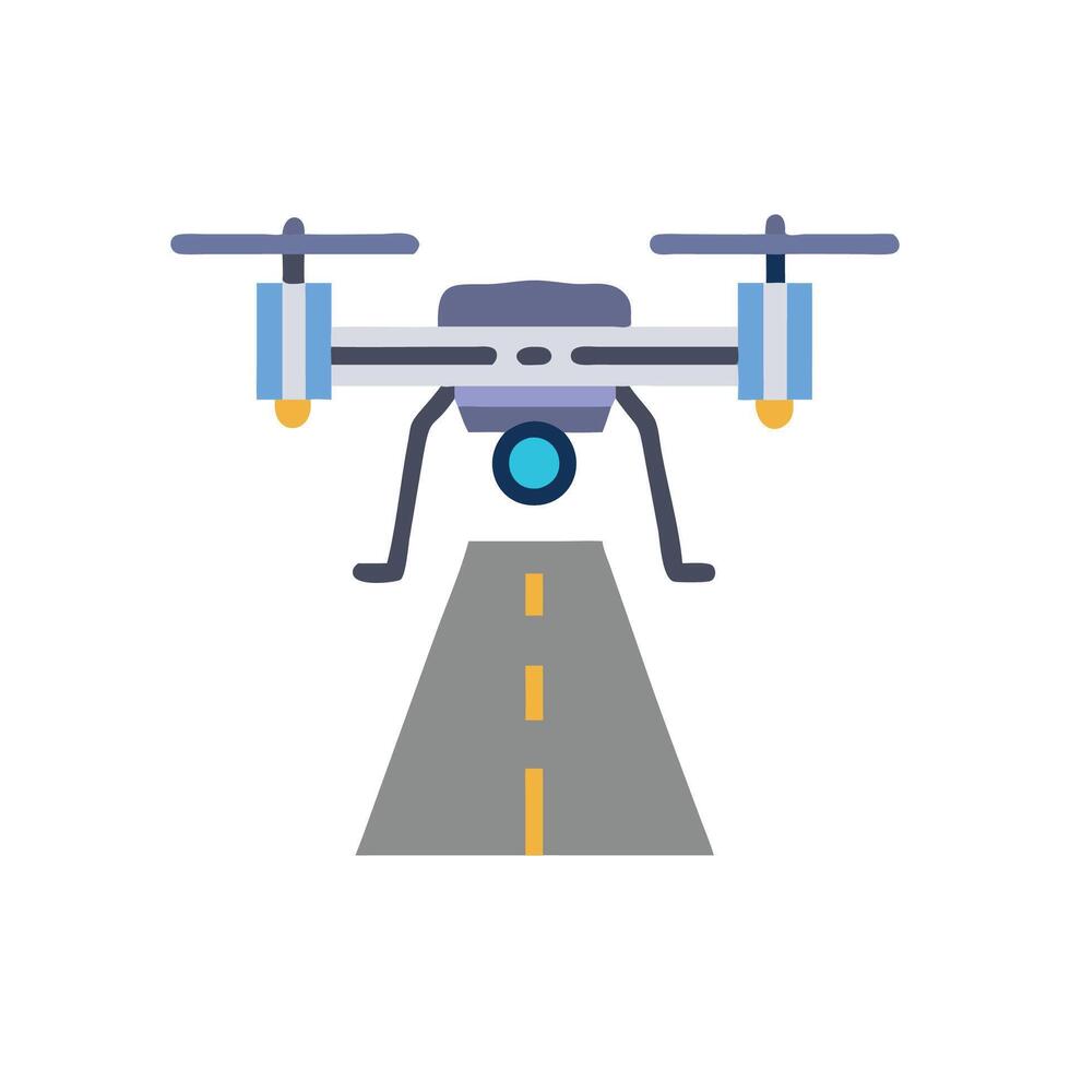 Creative Highway Surveillance Drone Icon vector