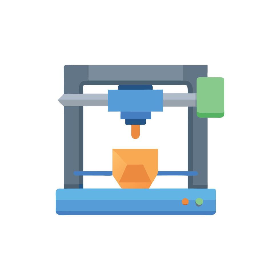 Advanced Industrial 3D Printer Icon vector