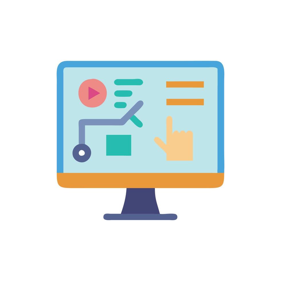 Modern Interactive Display Icon Design vector
