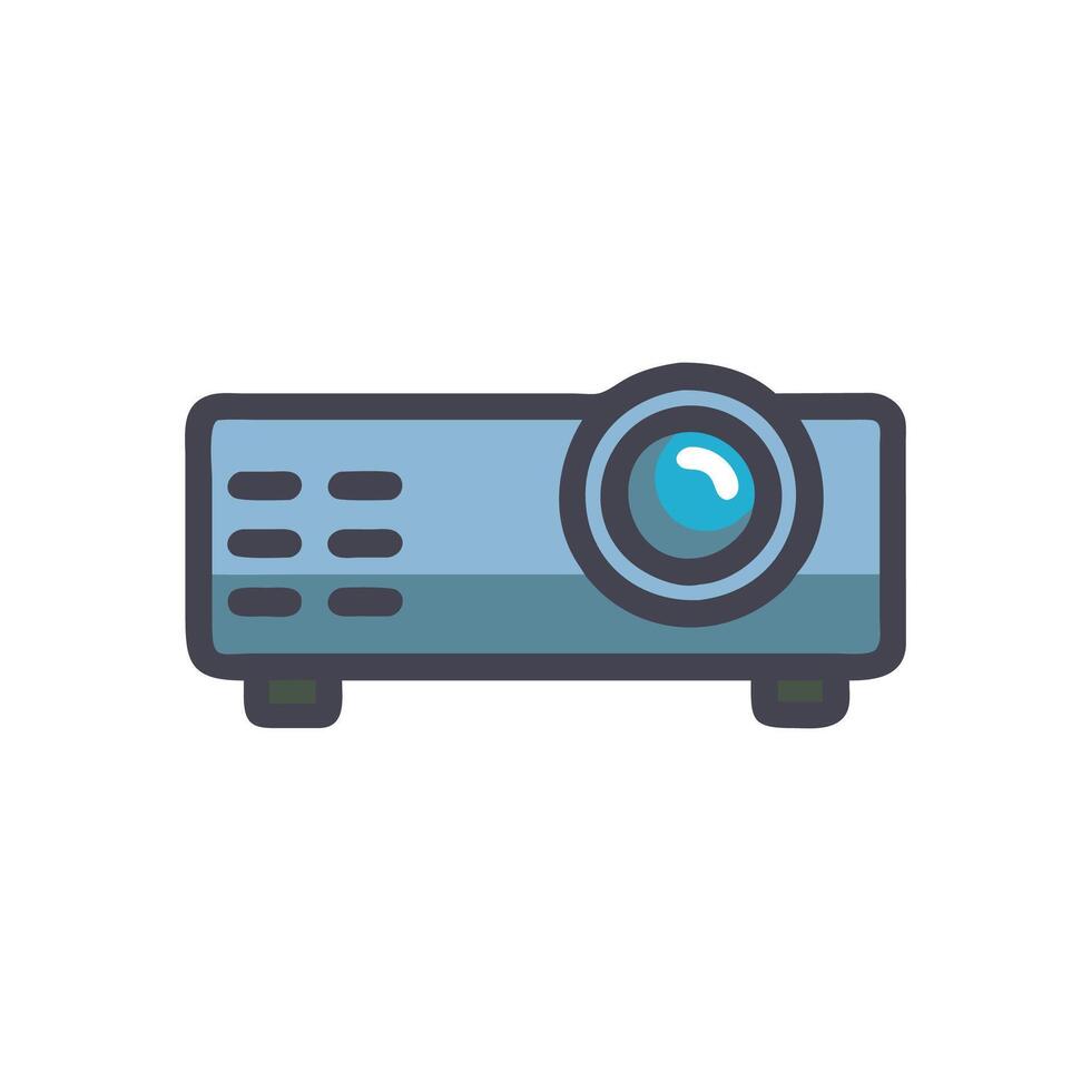Portable Projector Icon for Multimedia Presentations vector