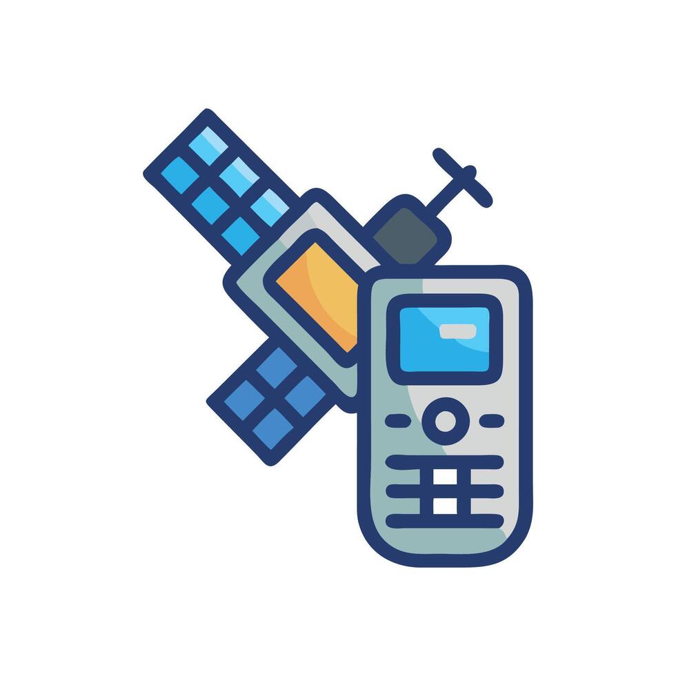 Versatile Satellite Phone Icon for Adventures vector