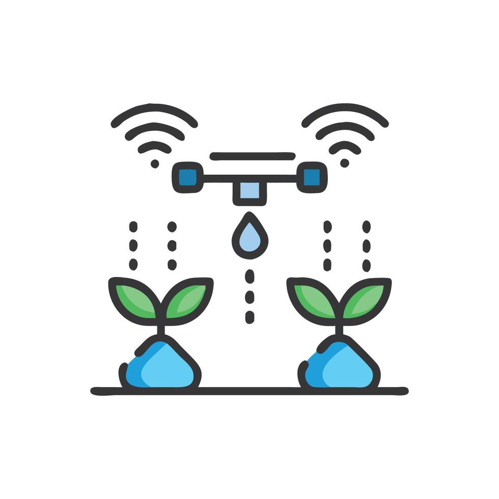 Smart Irrigation System Icon for Efficient Gardening vector