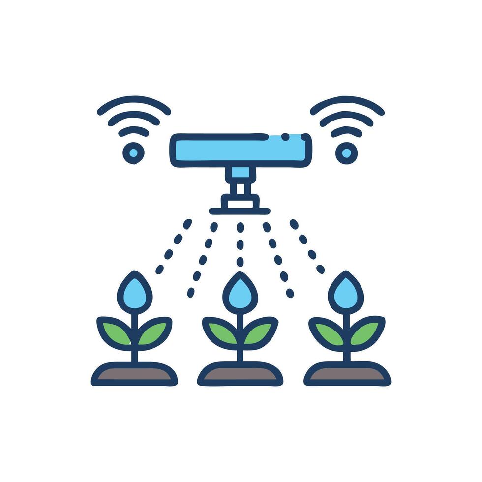 Advanced Irrigation System Icon for Sustainable Farming vector