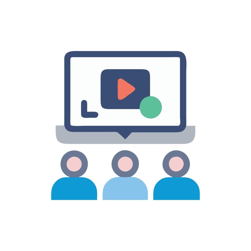 Interactive Lecture Icon for Modern Education vector