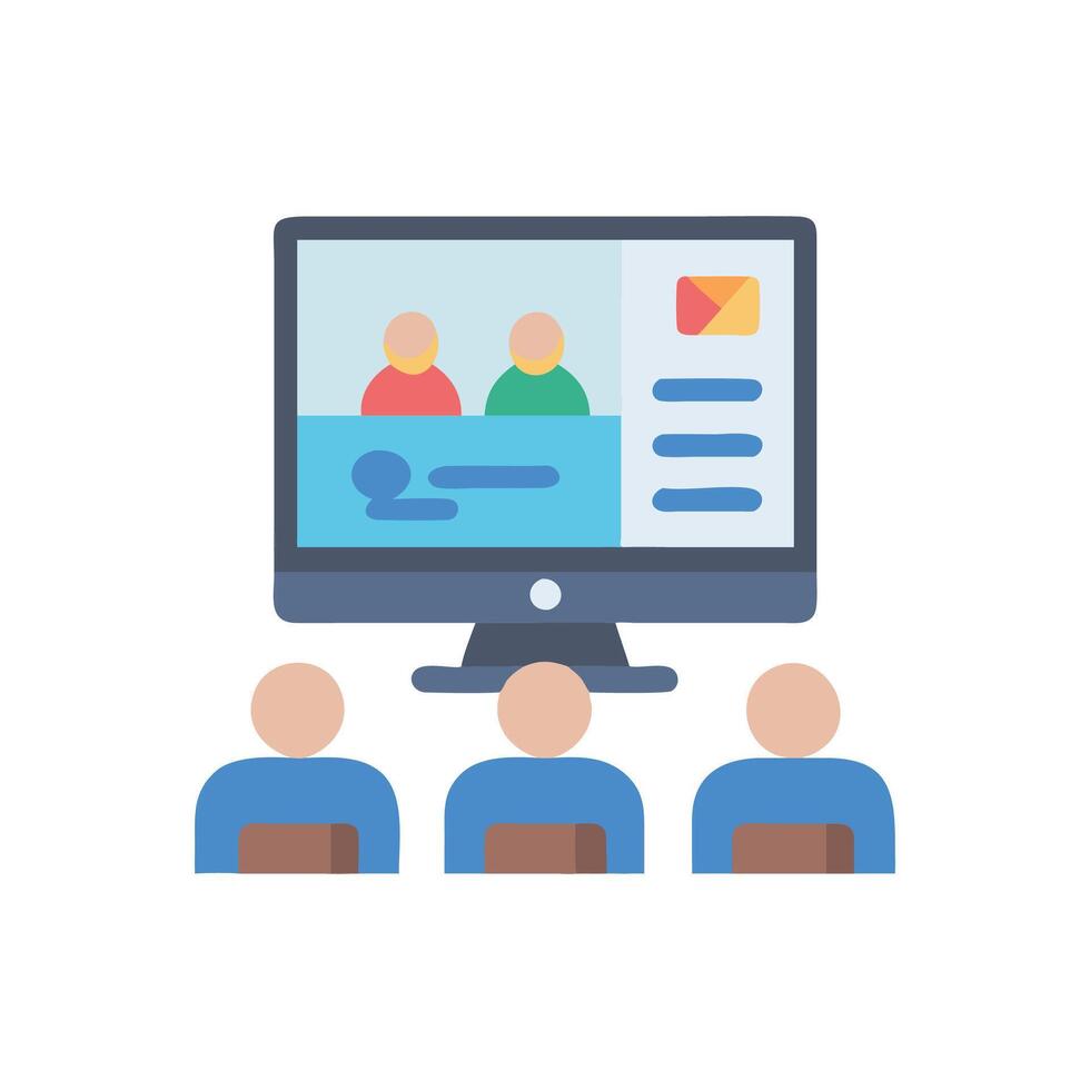 Innovative Virtual Classroom Icon vector