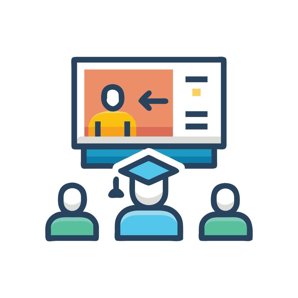 Engaging Virtual Classroom Experience Icon vector