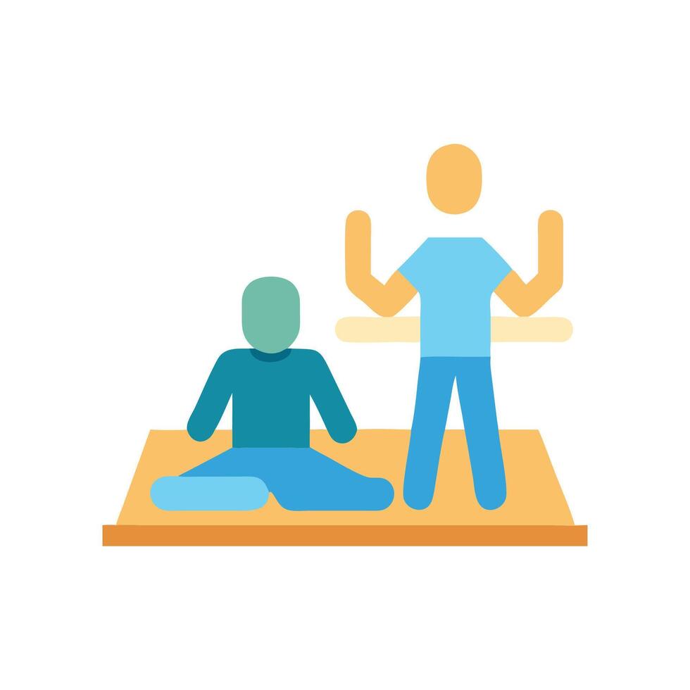 Modern Yoga Class Icon for Holistic Health vector