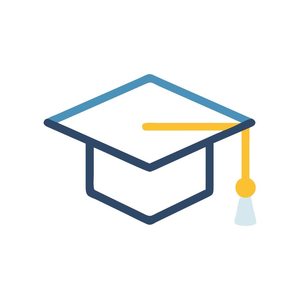 Unique Graduation Cap Symbol Icon vector