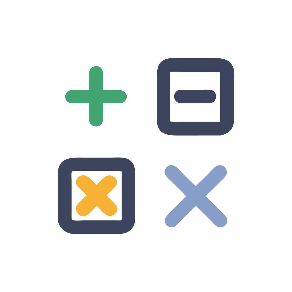 Stylish Algebra Symbols Icon for Math Classes vector