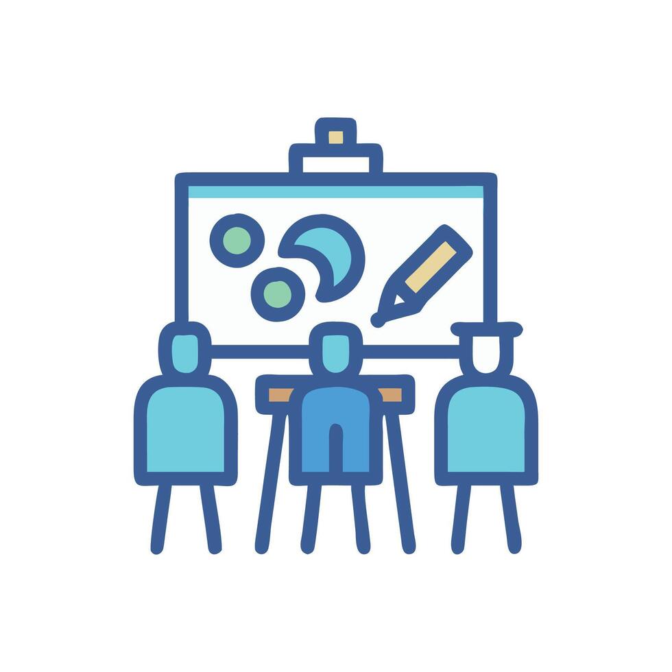 Interactive Art Class Icon for Student Engagement vector
