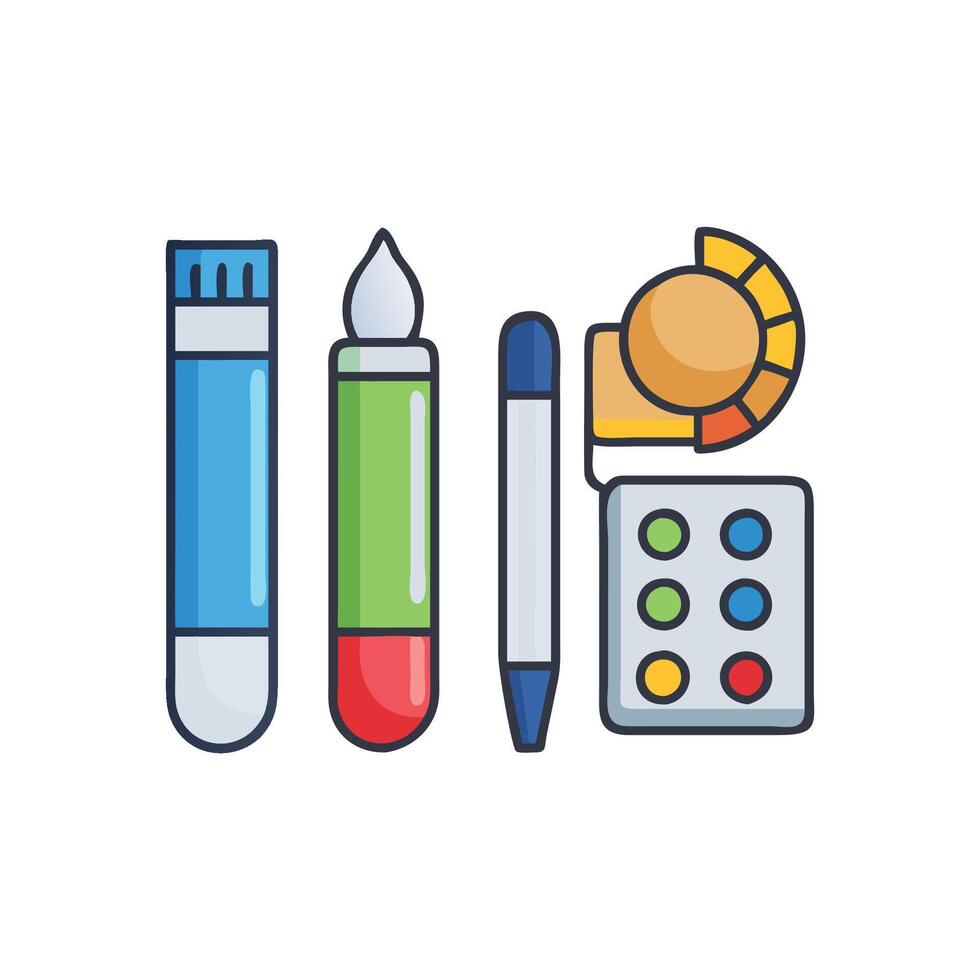 Interactive Art Supplies Icon for Arts Education vector