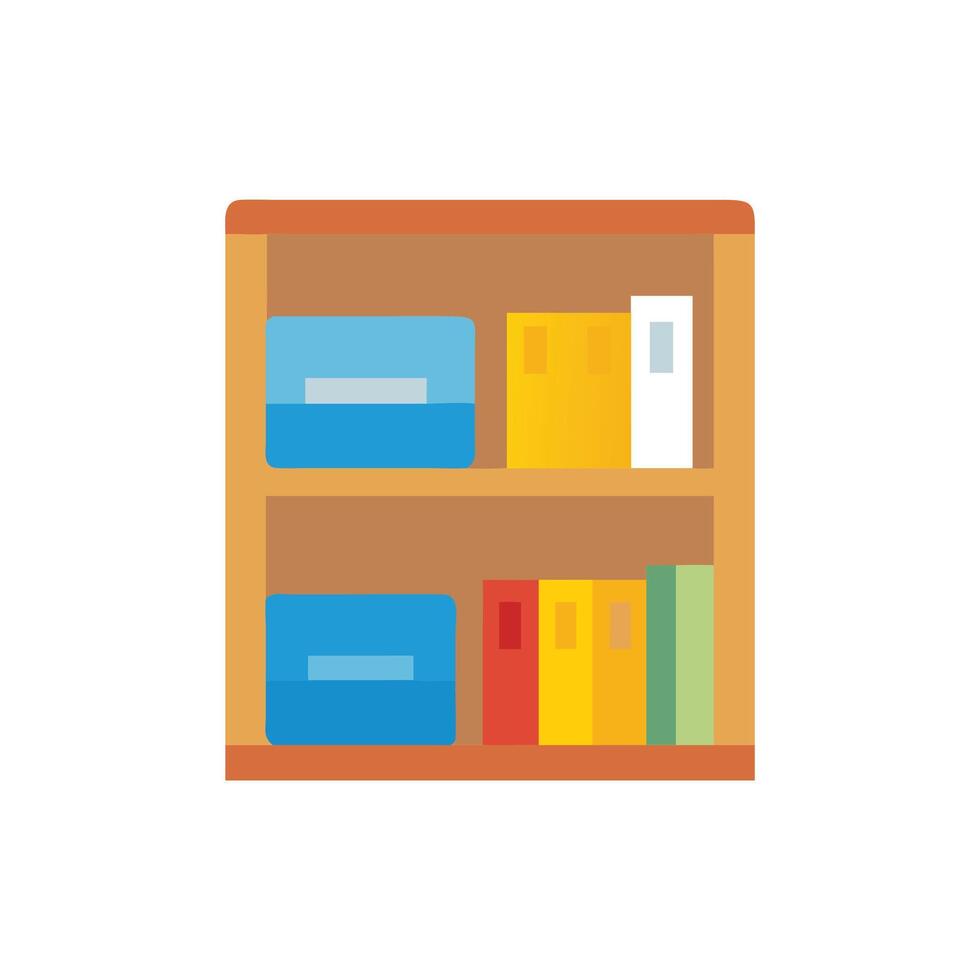 Bookshelf Icon for Library Spaces vector