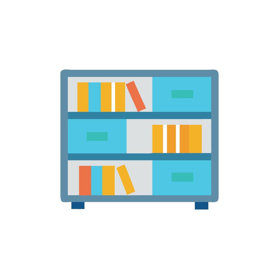 Stylish Bookshelf Icon for Creative Spaces vector