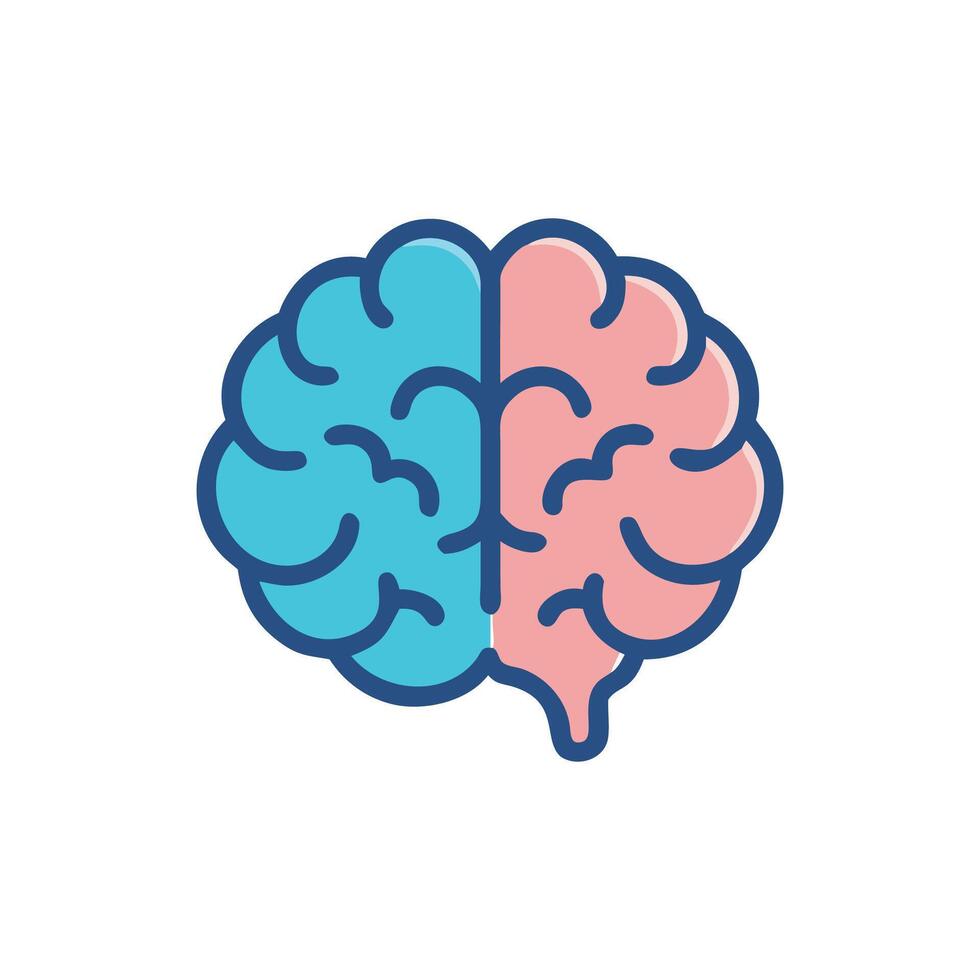 Modern Brain Icon for Educational Use vector