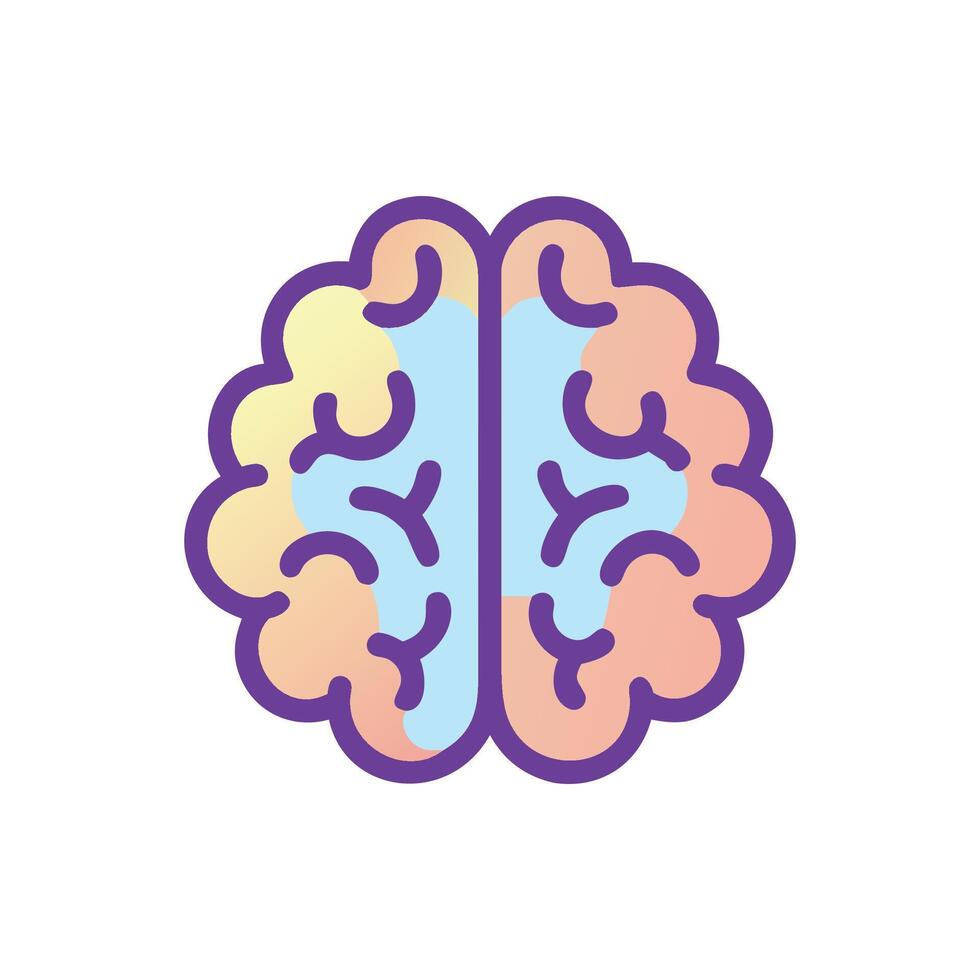 Stylish Brain Icon Graphic vector